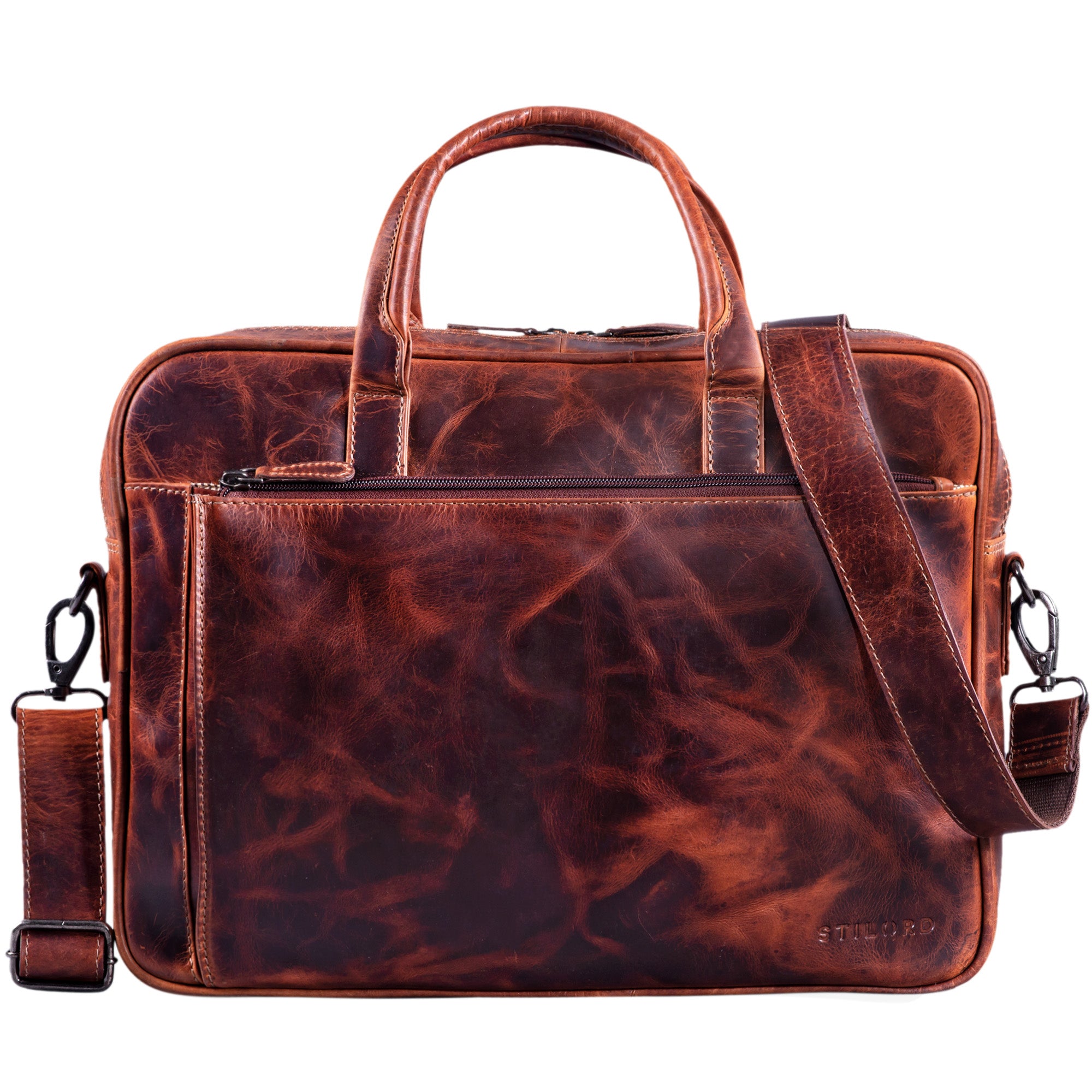 Business Ledertasche mit Schultertgurt