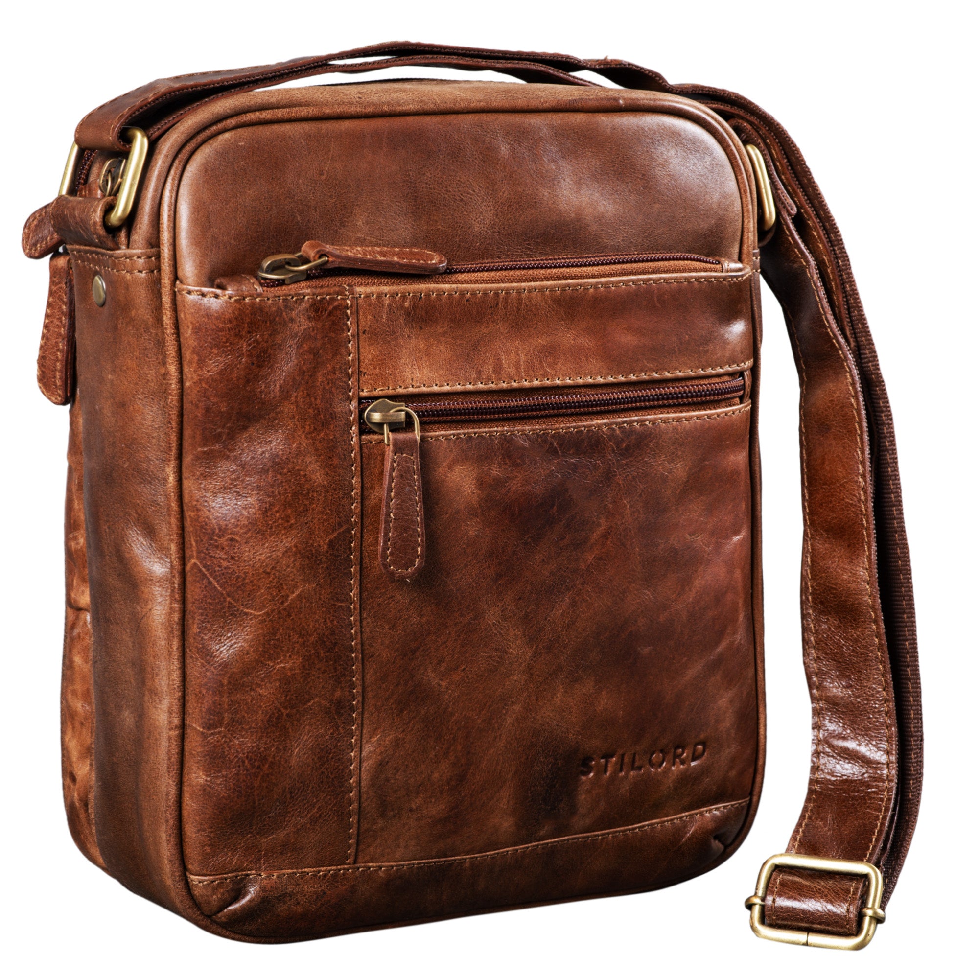 Braune Herren Handtasche Leder