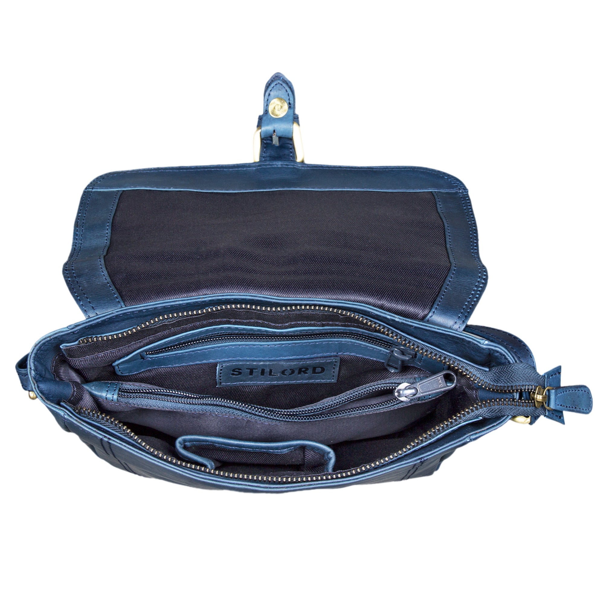 Vintage Lederhandtasche blau