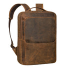 Laptoprucksack 15,6 Zoll Echtleder hellbraun