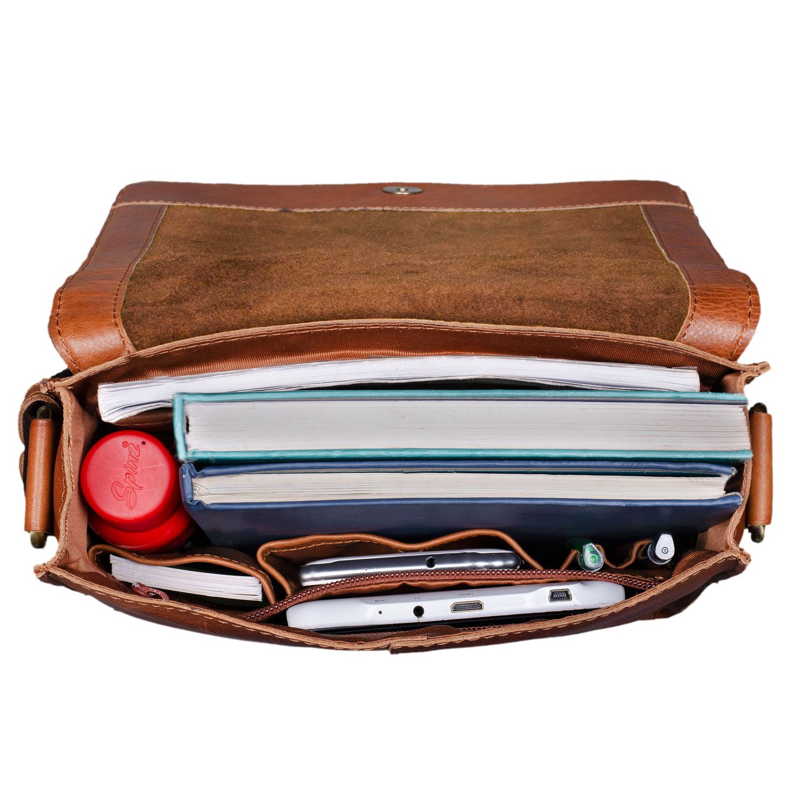 Kleine Ledertasche für Männer Vintage braun