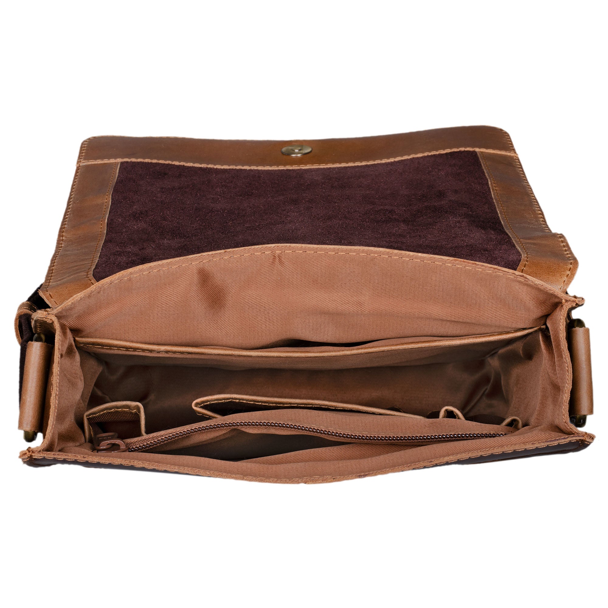 Braune Leder Messenger Bag mittel groß