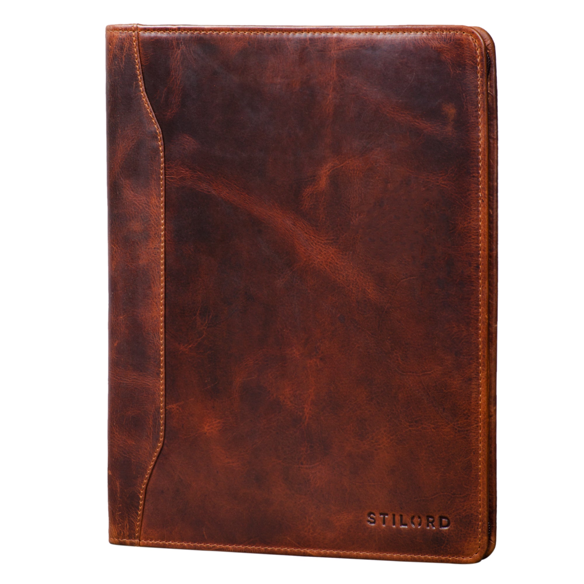 Echtleder Schreibmappe Vintage cognac braun