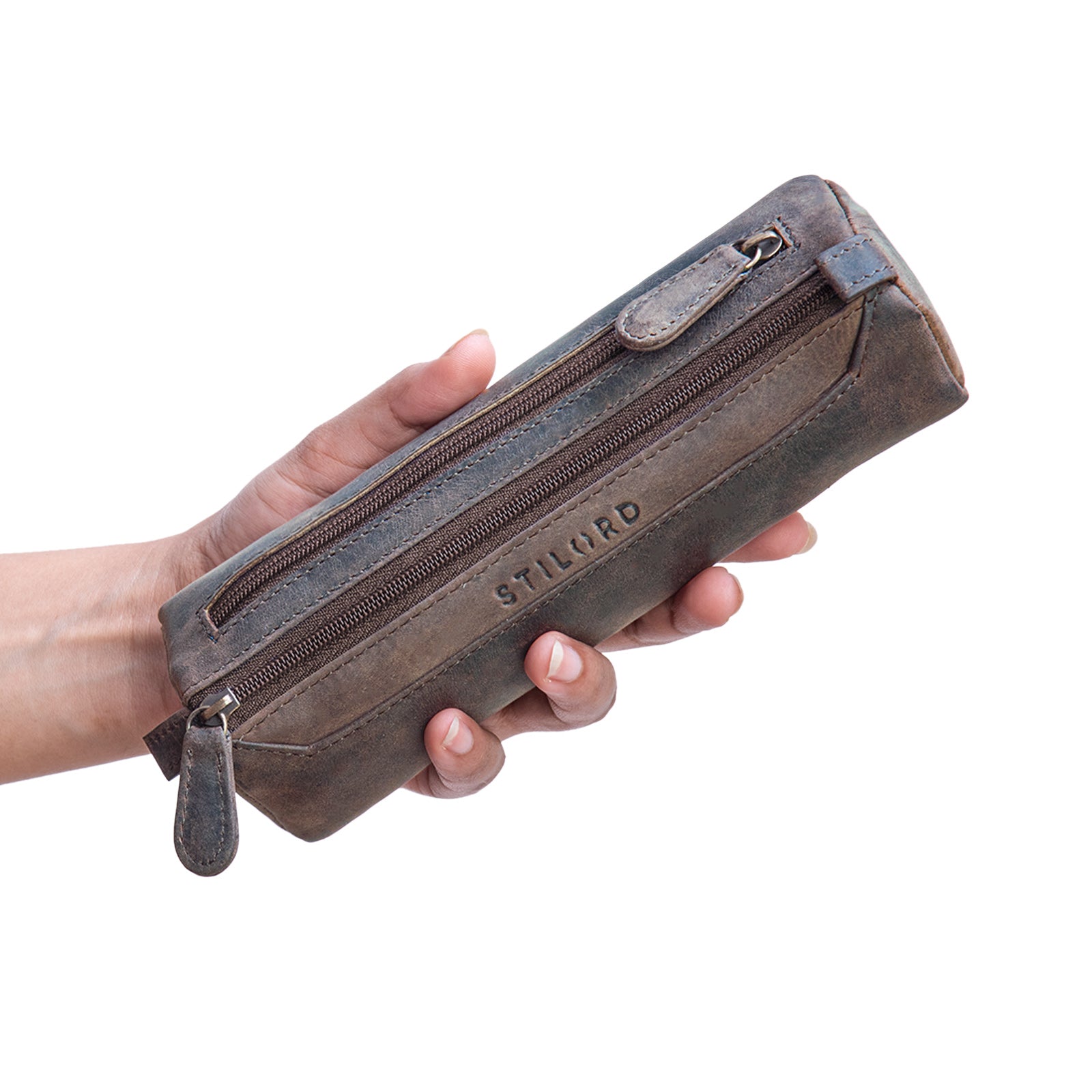 Leder Lehrer Federmappe Schmal