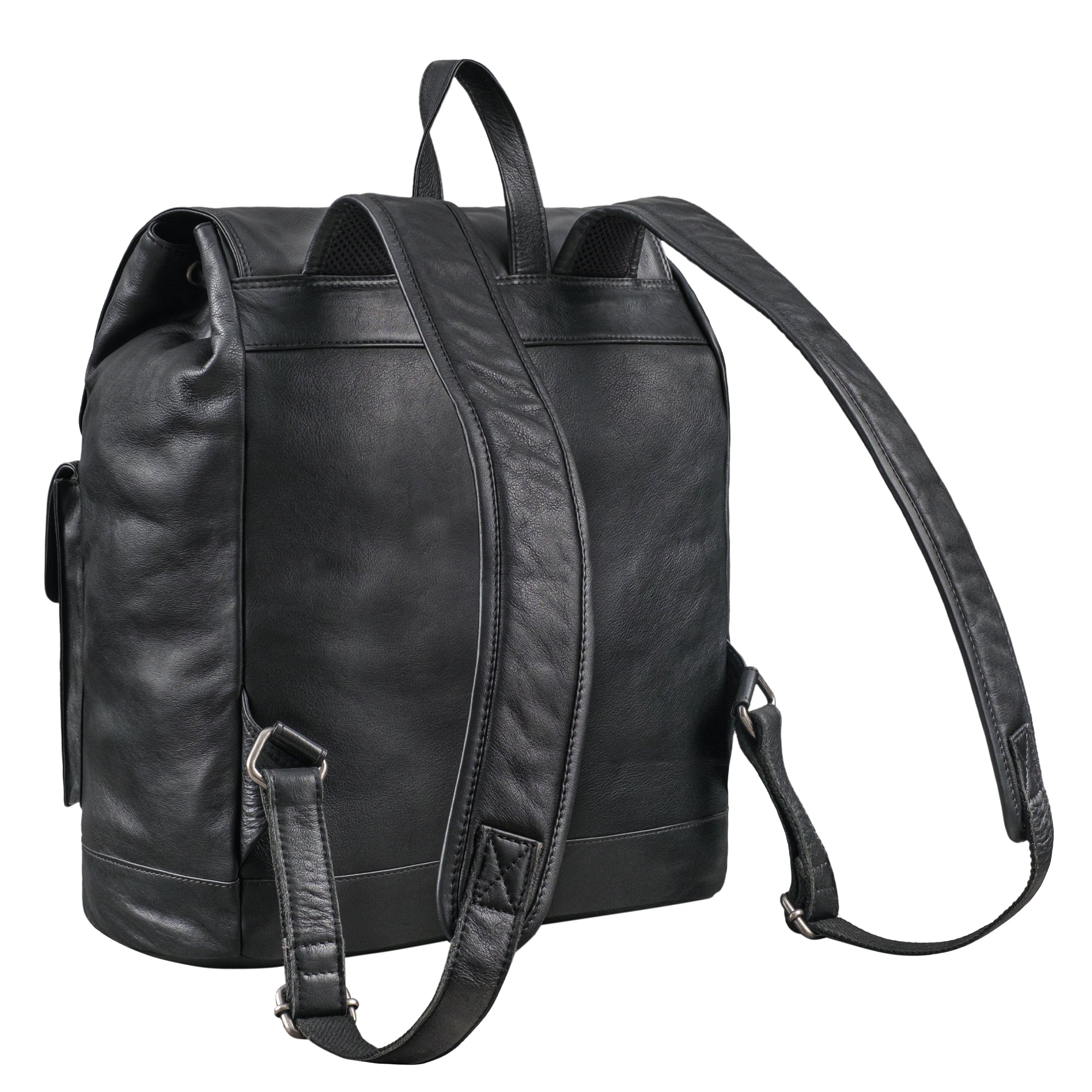 schwarzer vintage Unirucksack aus Leder