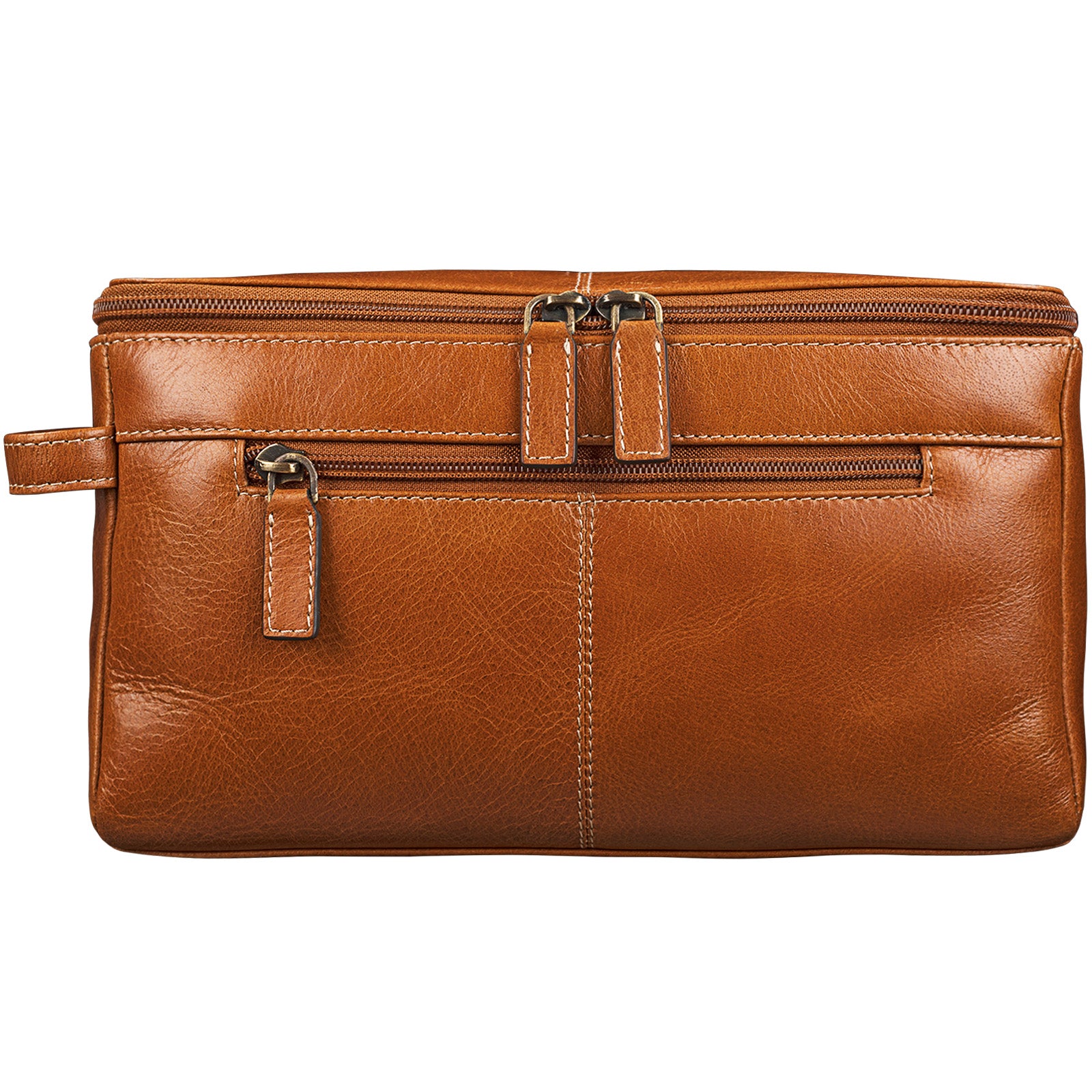 Vintage Waschtasche Damen groß Leder