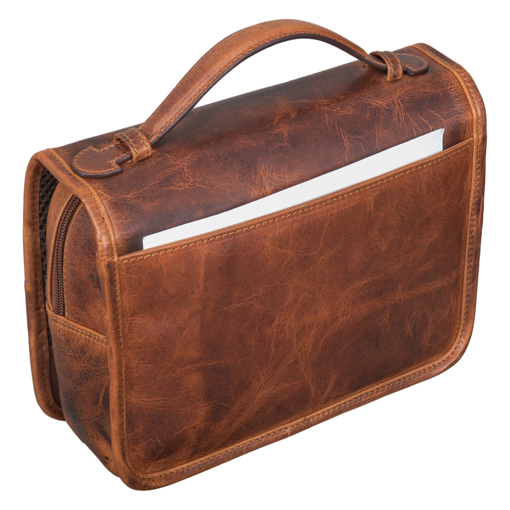 Braune Leder Kulturtasche