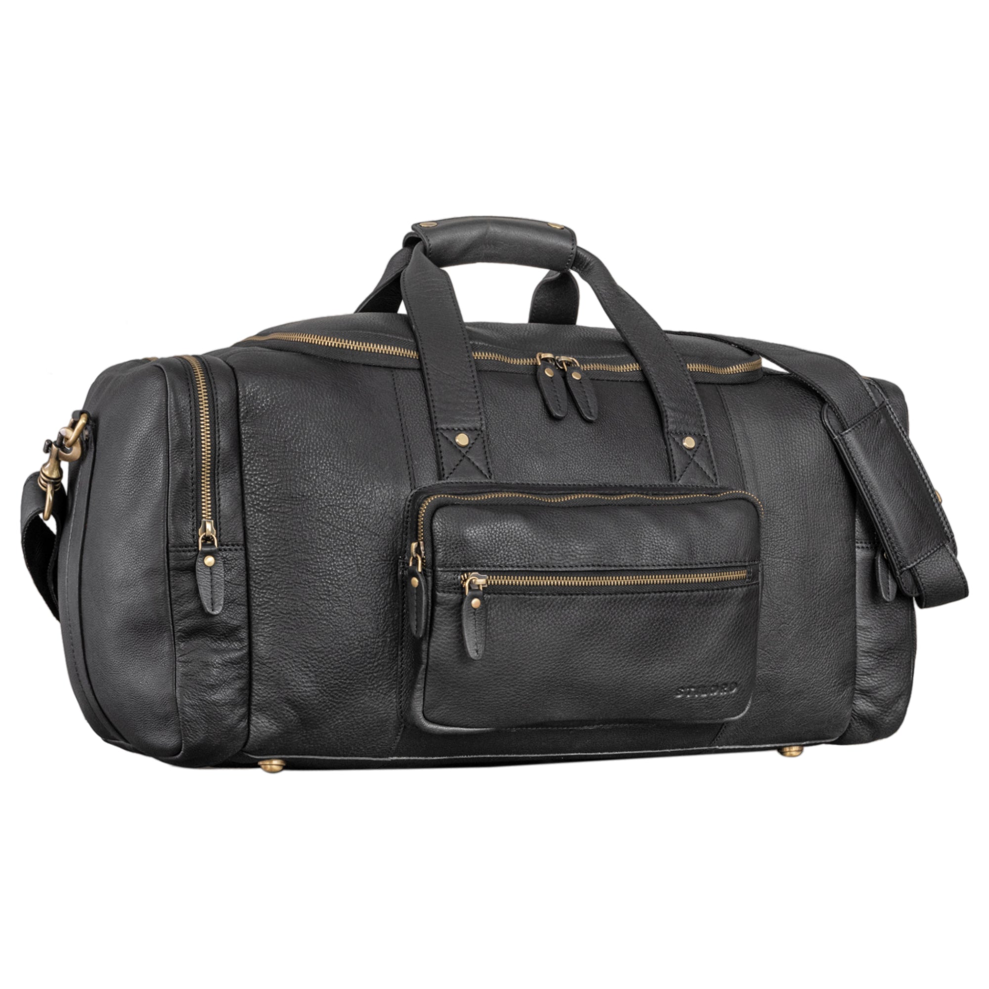 Schwarze Weekender Tasche Damen Leder
