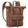 "Herakles" Premium Skórzany Rolltop Plecak 17" na Laptop Duży Vintage