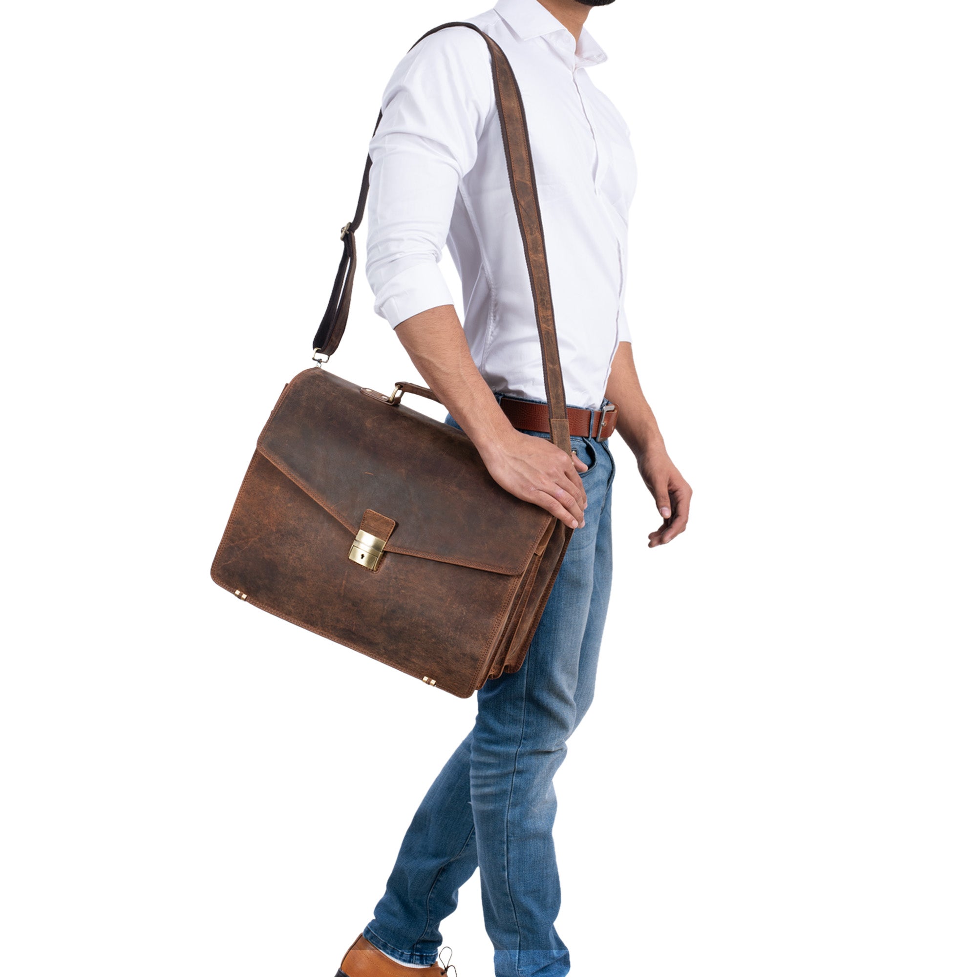 XL Aktentasche Leder braun