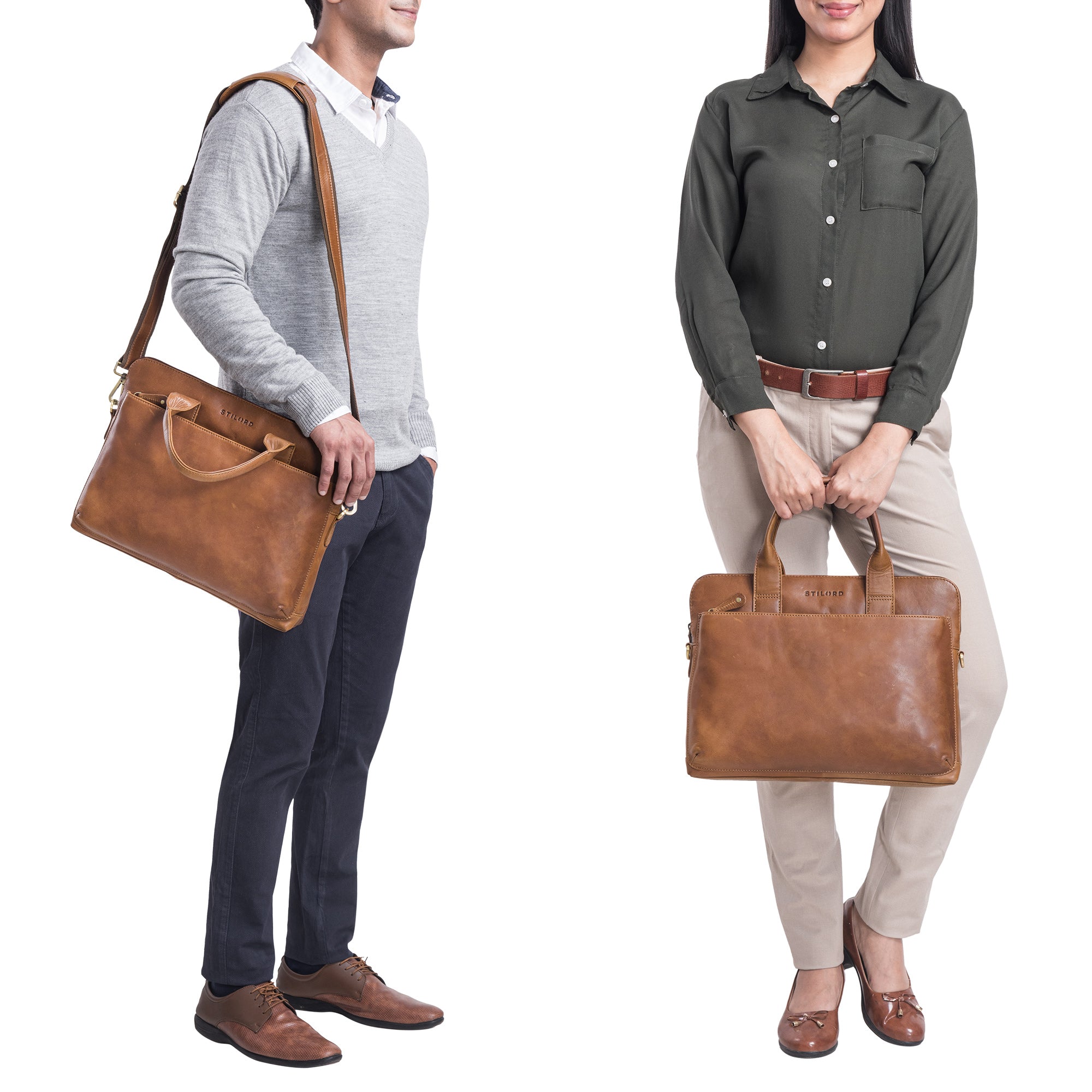Stilvolle braune Umhängetasche aus echtem Leder Unisex Braun