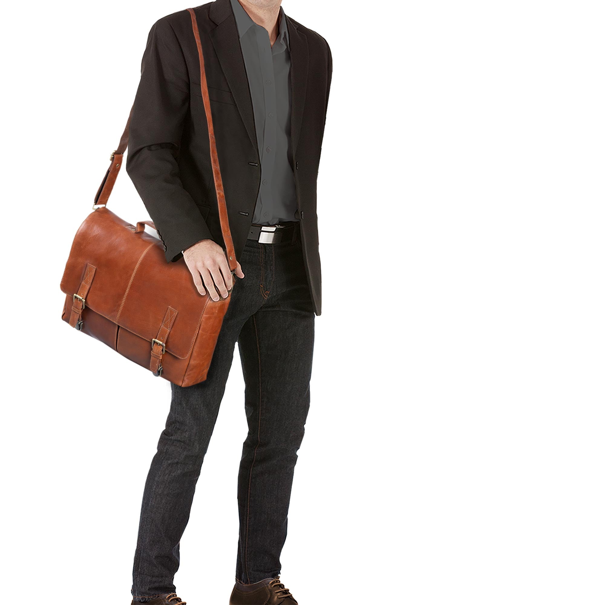 Herrentasche Vintage Echtleder braun