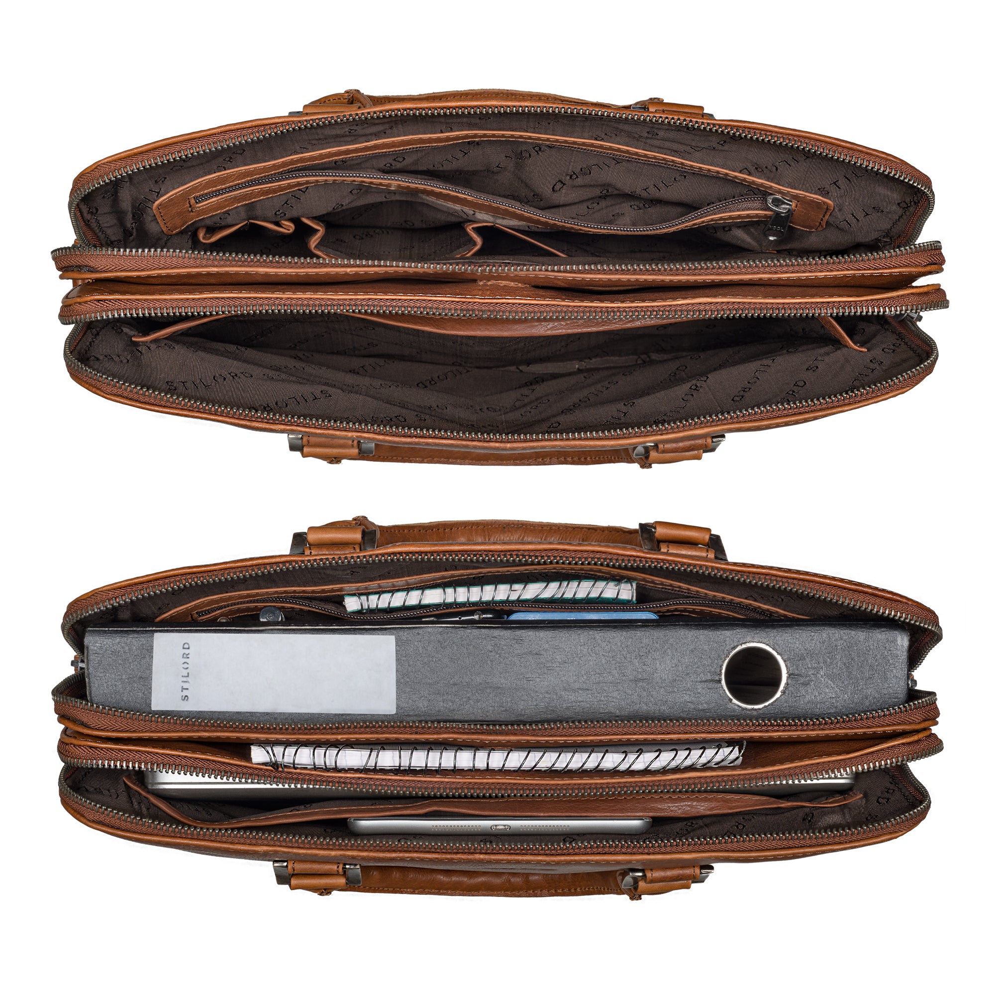 Leder Arbeitstasche Damen braun