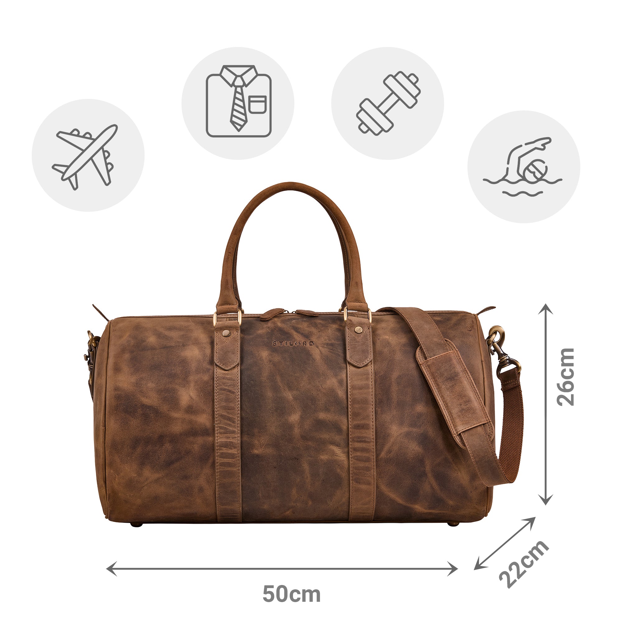 braune reisetasche leder herren