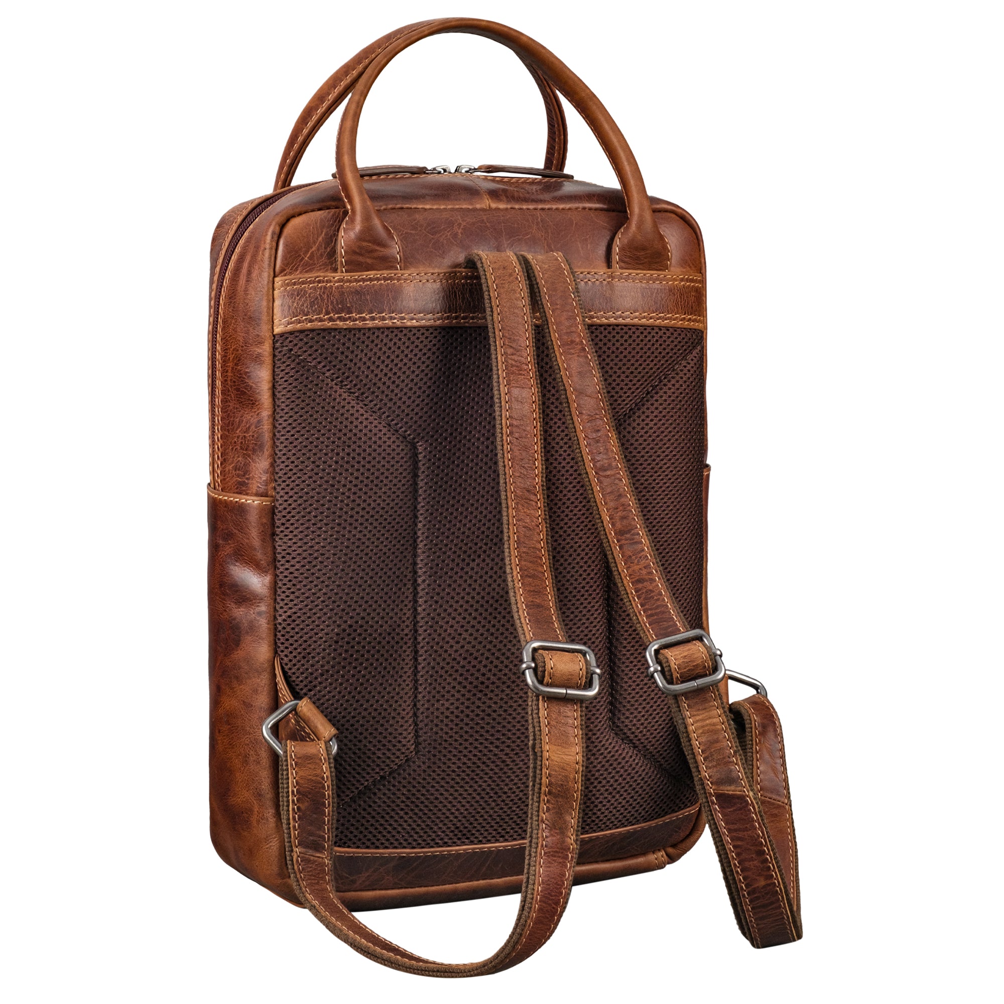 damen rucksack echt leder  braun