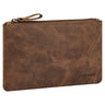 Retro Banktasche Leder Damen Braun Echtleder
