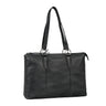 shopper tasche echt leder damen 16 zoll schwarz