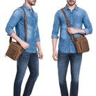 echt leder tasche herren umhängen klein braun