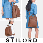 2 in 1 echt leder rucksack für damen braun