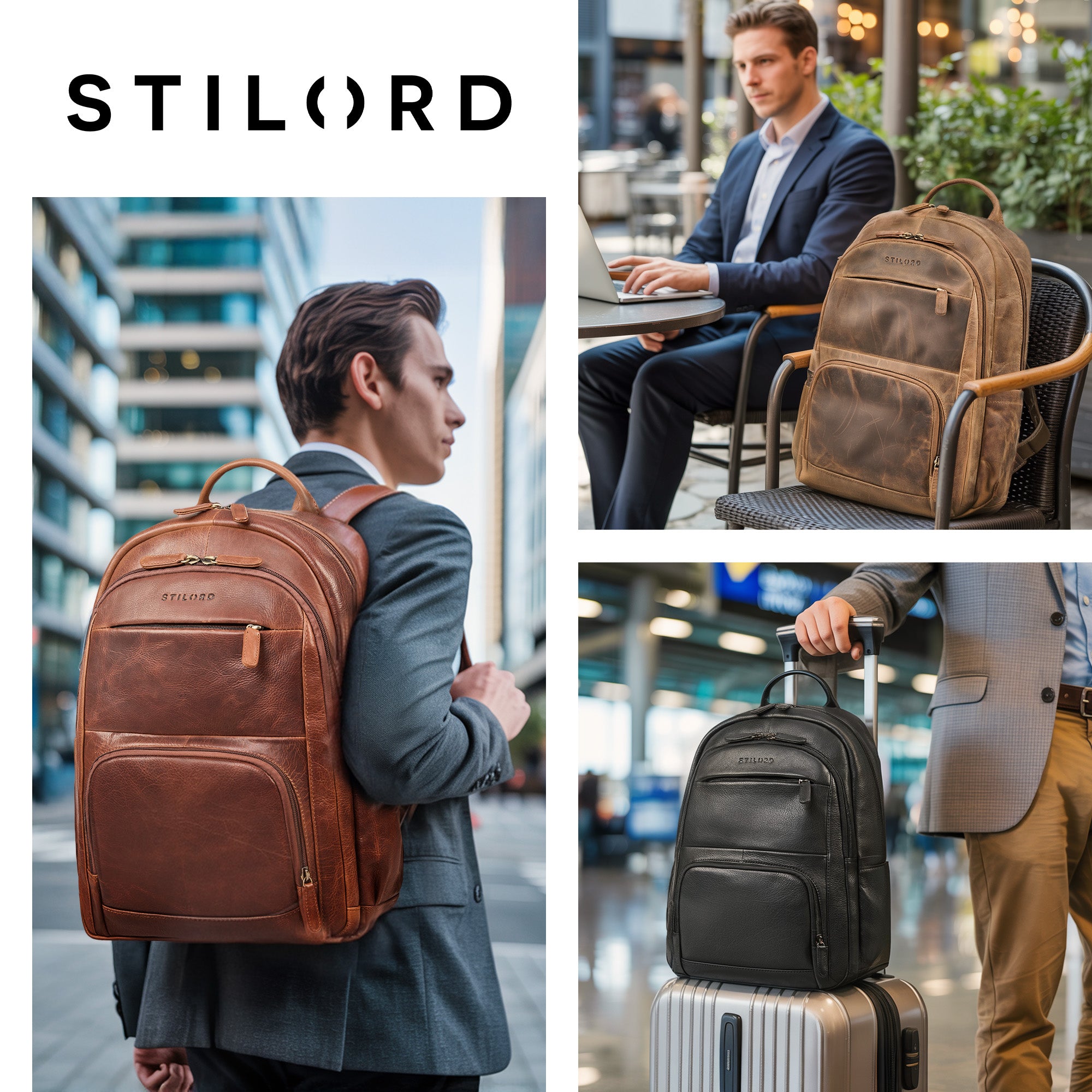 echt leder rucksack für laptop schwarz