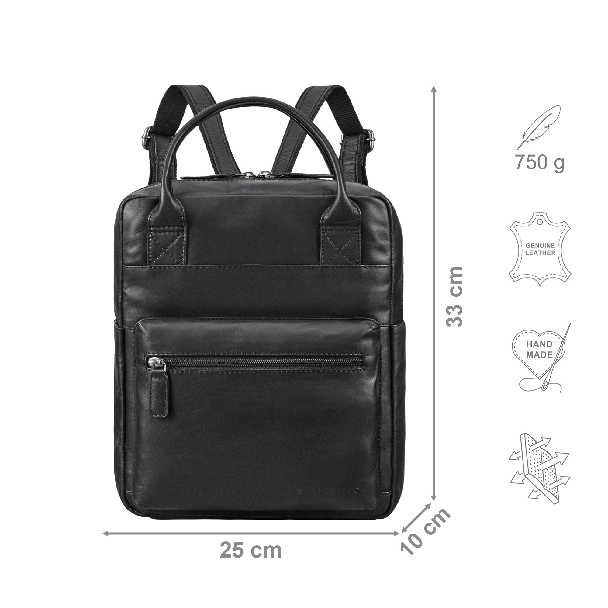 damen rucksack echt leder schwarz