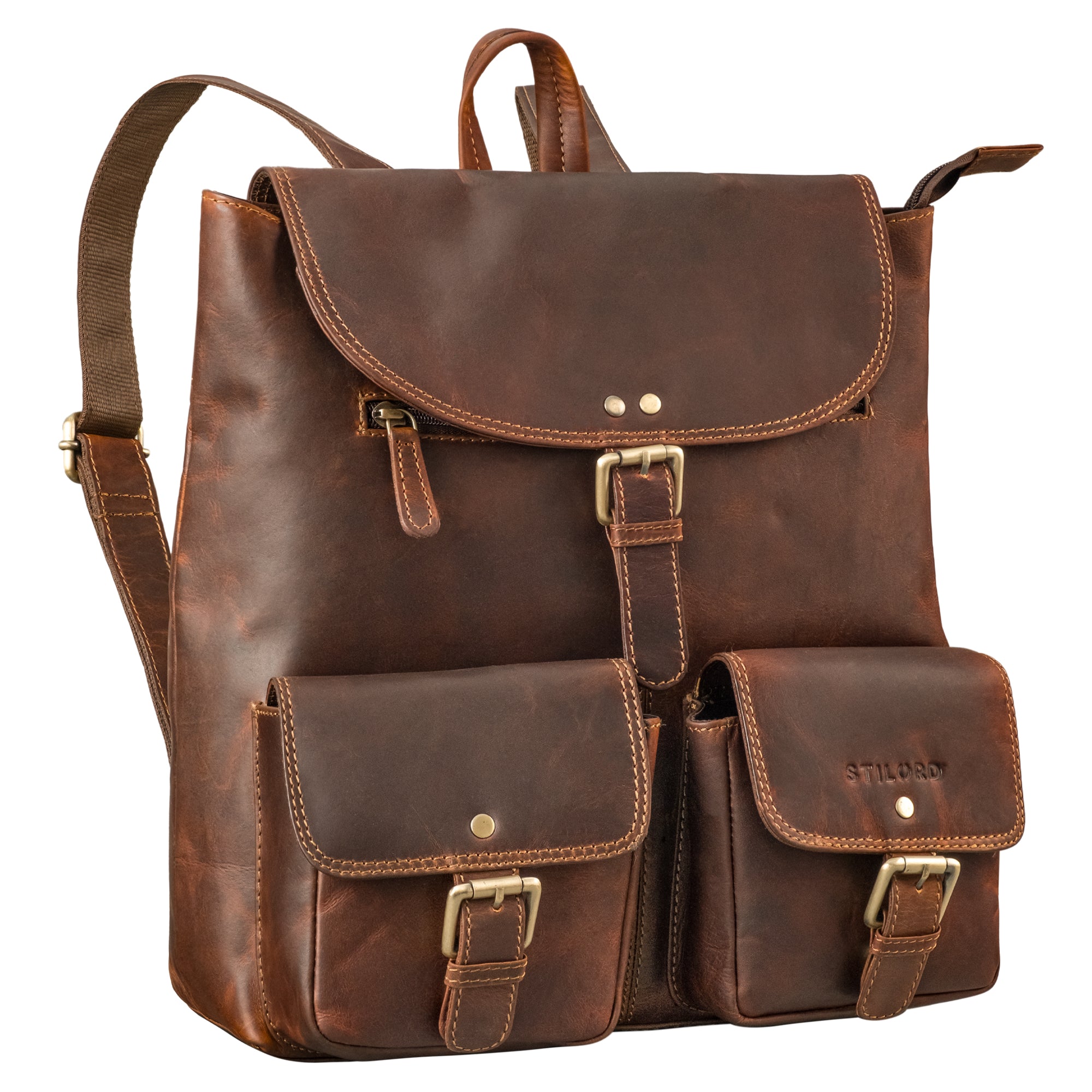 Damenrucksack Leder braun