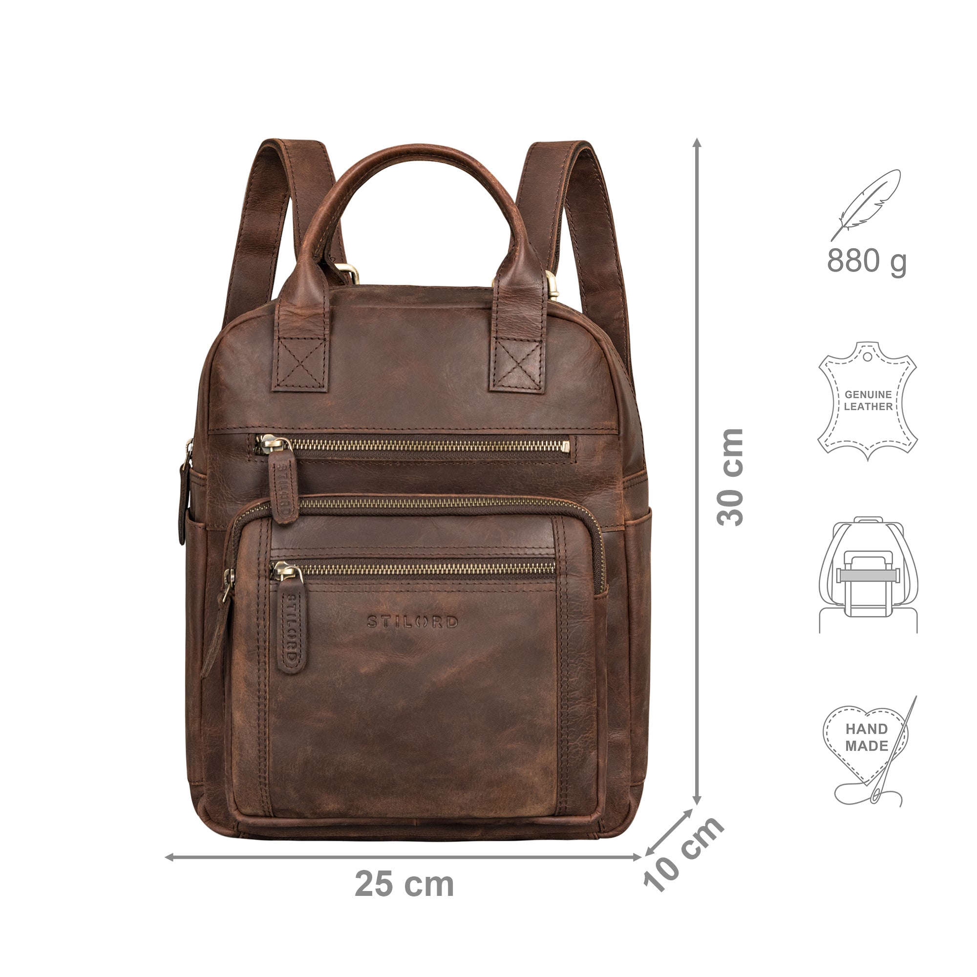 Frauen Lederrucksack klein braun