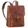 Großer Vintage Echt Lederrucksack Damen mit vielen Fächern und Laptopfach 15.6 Zoll cognac