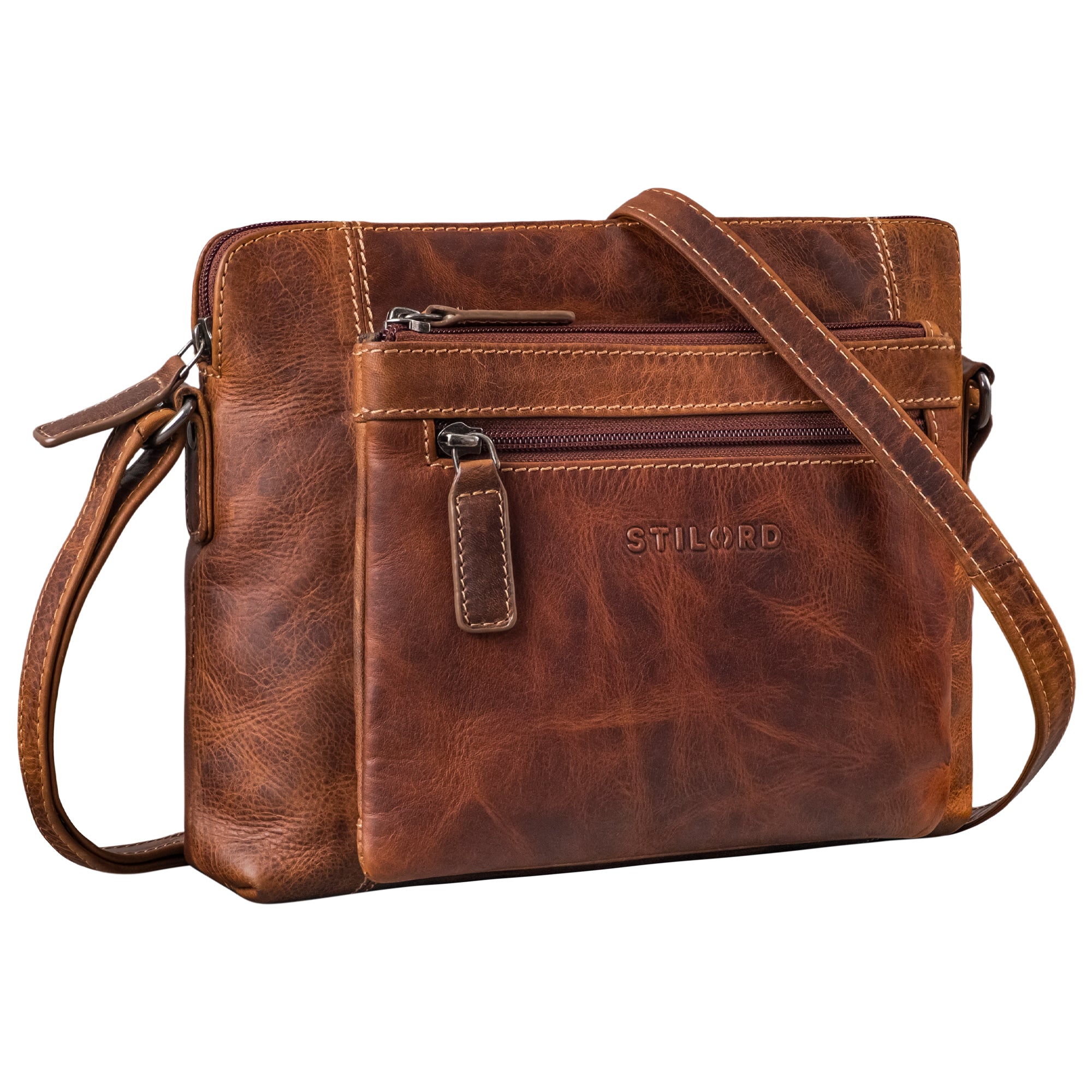 Handtasche aus weichem Leder braun