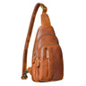 Sling Bag Herren Leder Cognac Groß mit Karabiner & Anti Diebstahl Fach