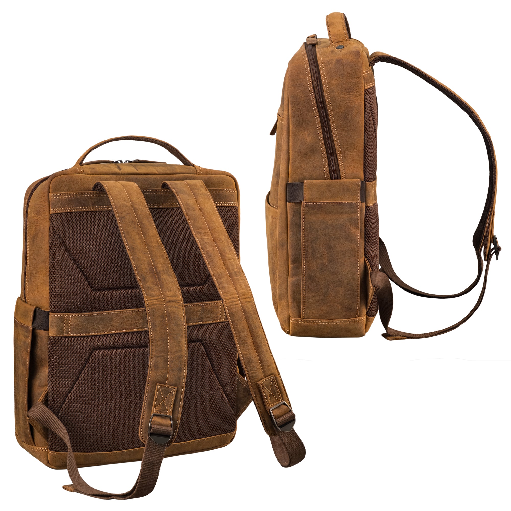 Leder Businessrucksack Herren braun