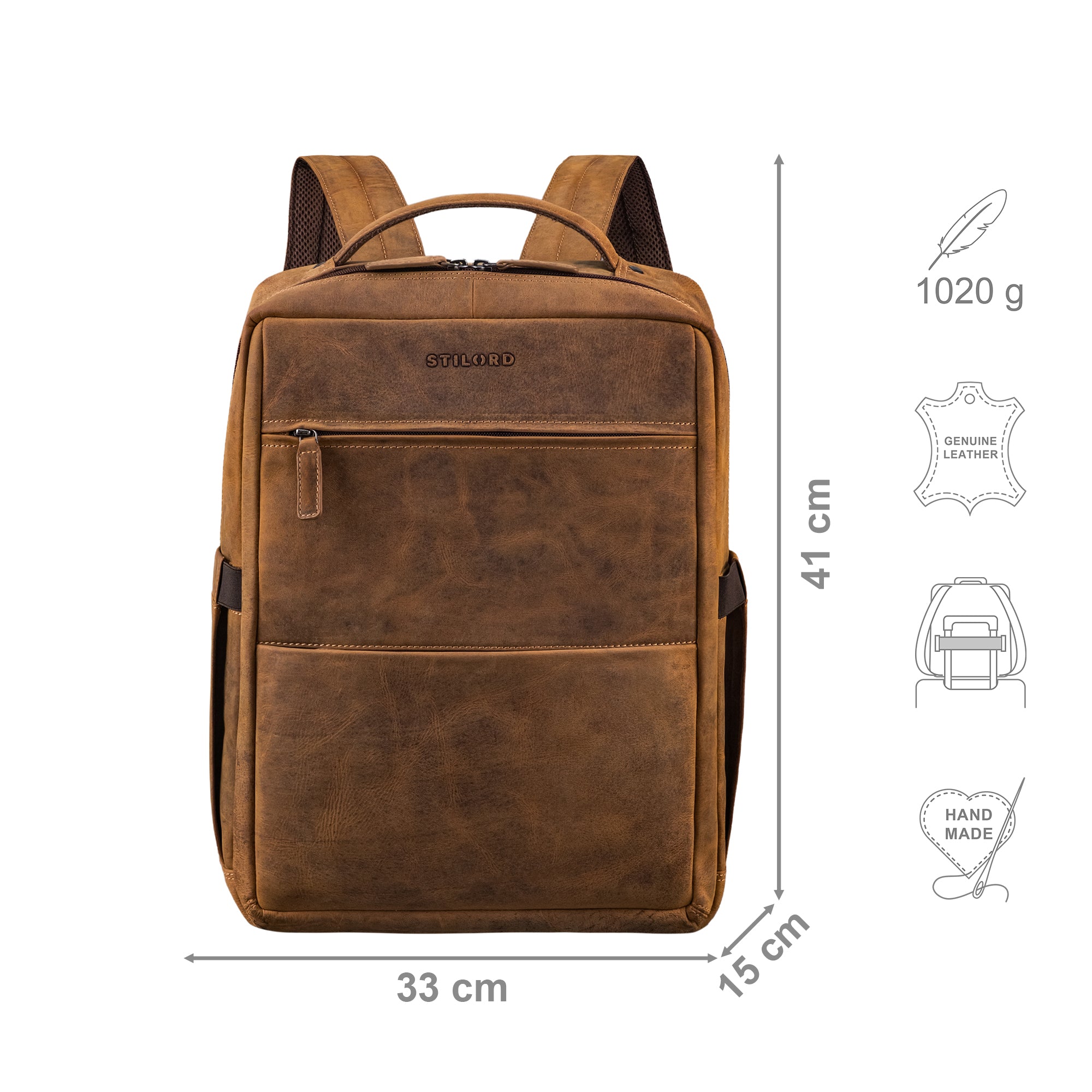 Leder Businessrucksack Herren braun