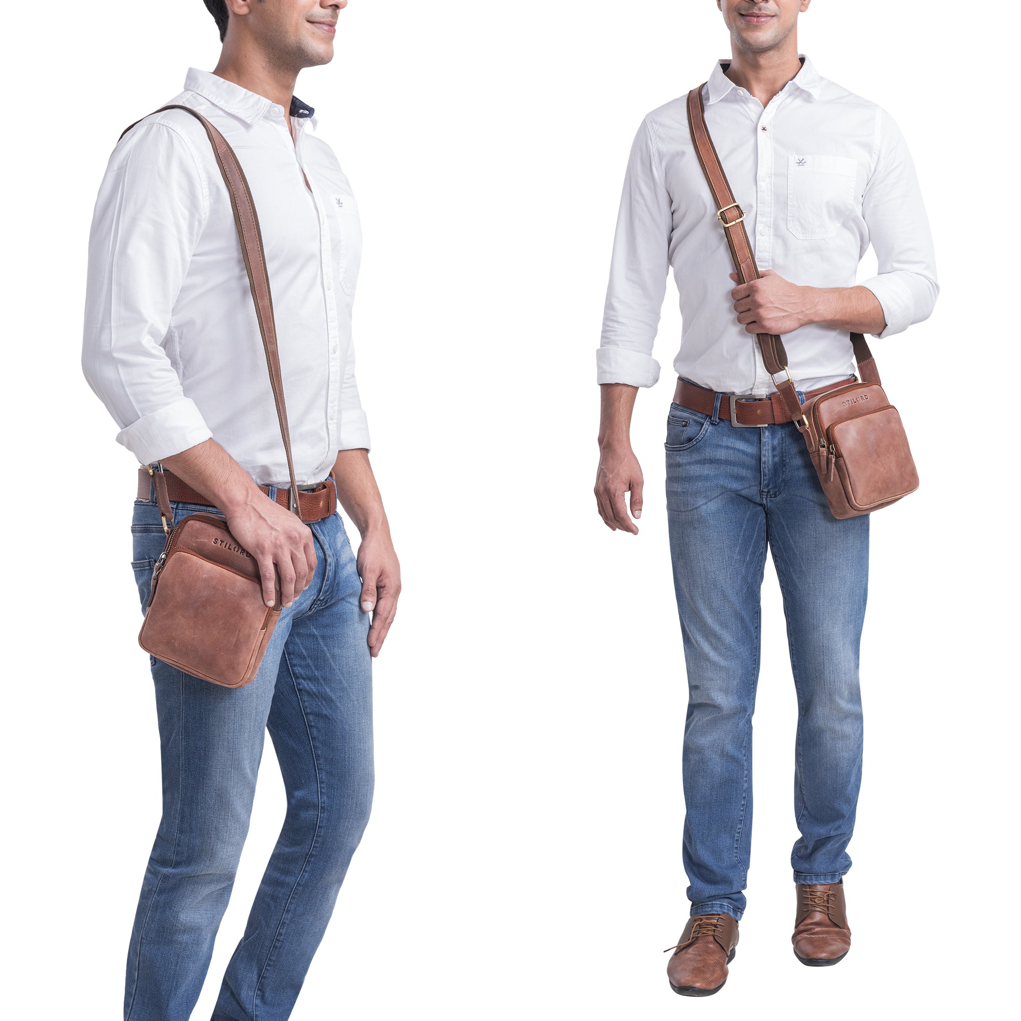 Modische Ledertasche Männer Kleinformat