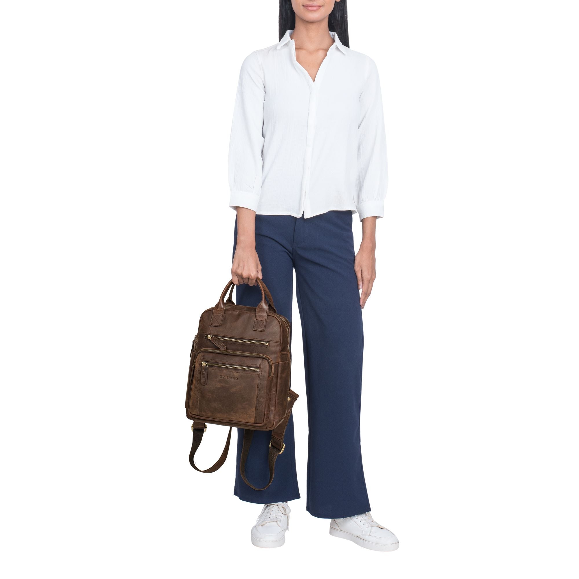 Freizeitrucksack Damen klein braun