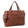 Schmale Laptoptasche 15.6 Zoll Leder Aktentasche Braun Herren mit Schultergurt & Griff