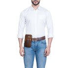 Leder Brustbeutel Damen Herren mit Gürtelschlaufe