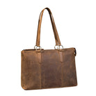shopper tasche echt leder damen 16 zoll vinto braun 
