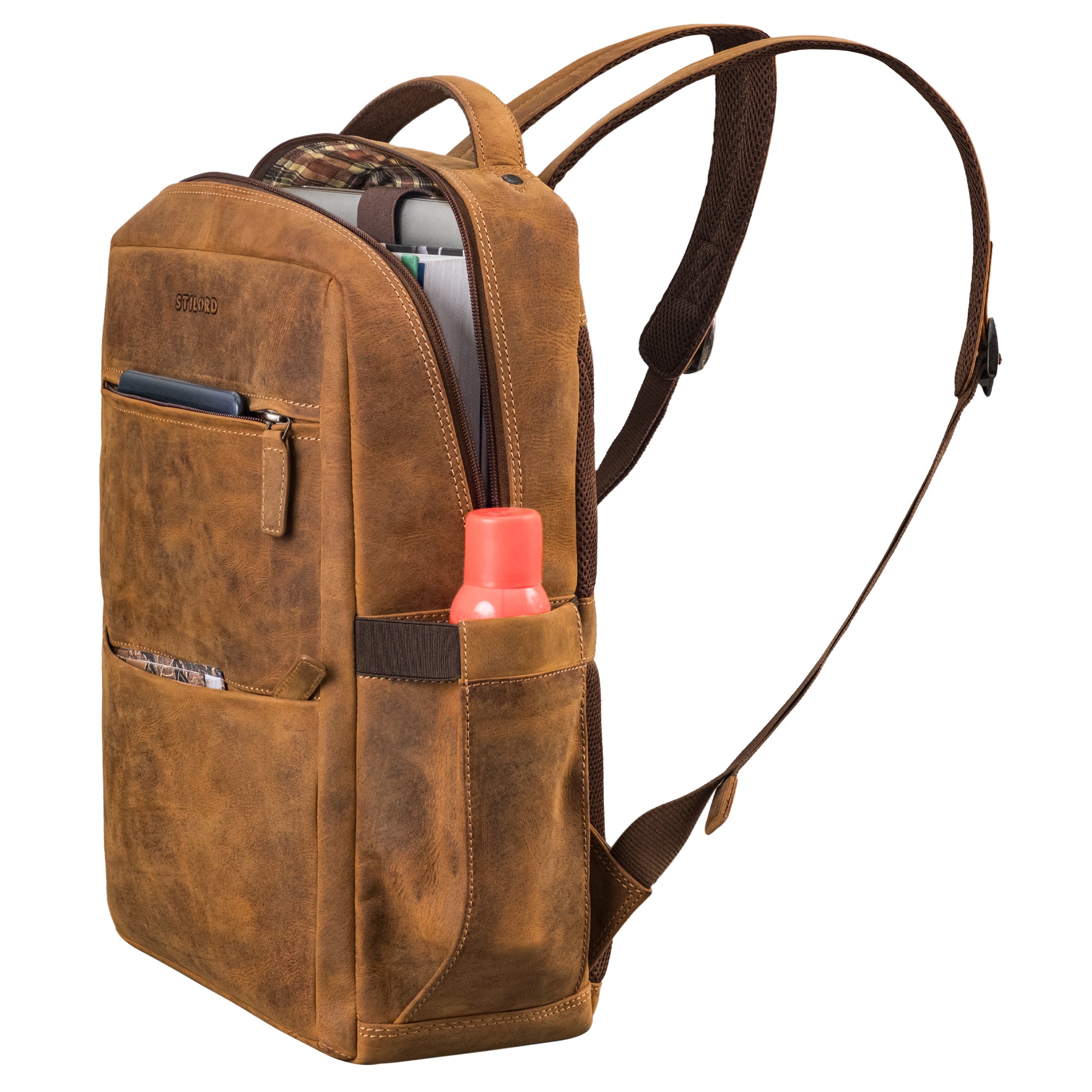 Leder Businessrucksack Herren braun