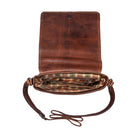 Lederhandtasche Innenfutter kariert mit Schultergurt