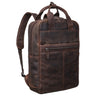 Großer Leder Rucksack Schule braun