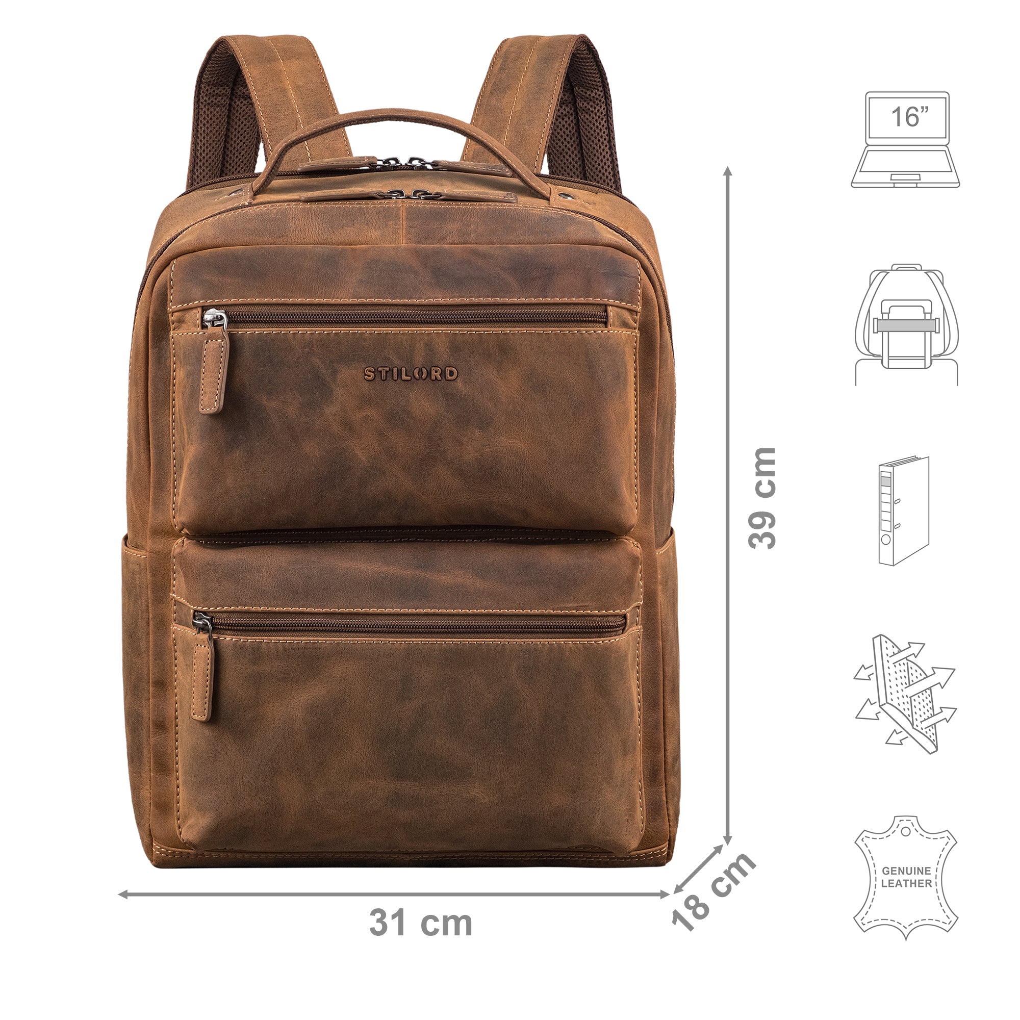 leder herren echtleder lederrucksack braun