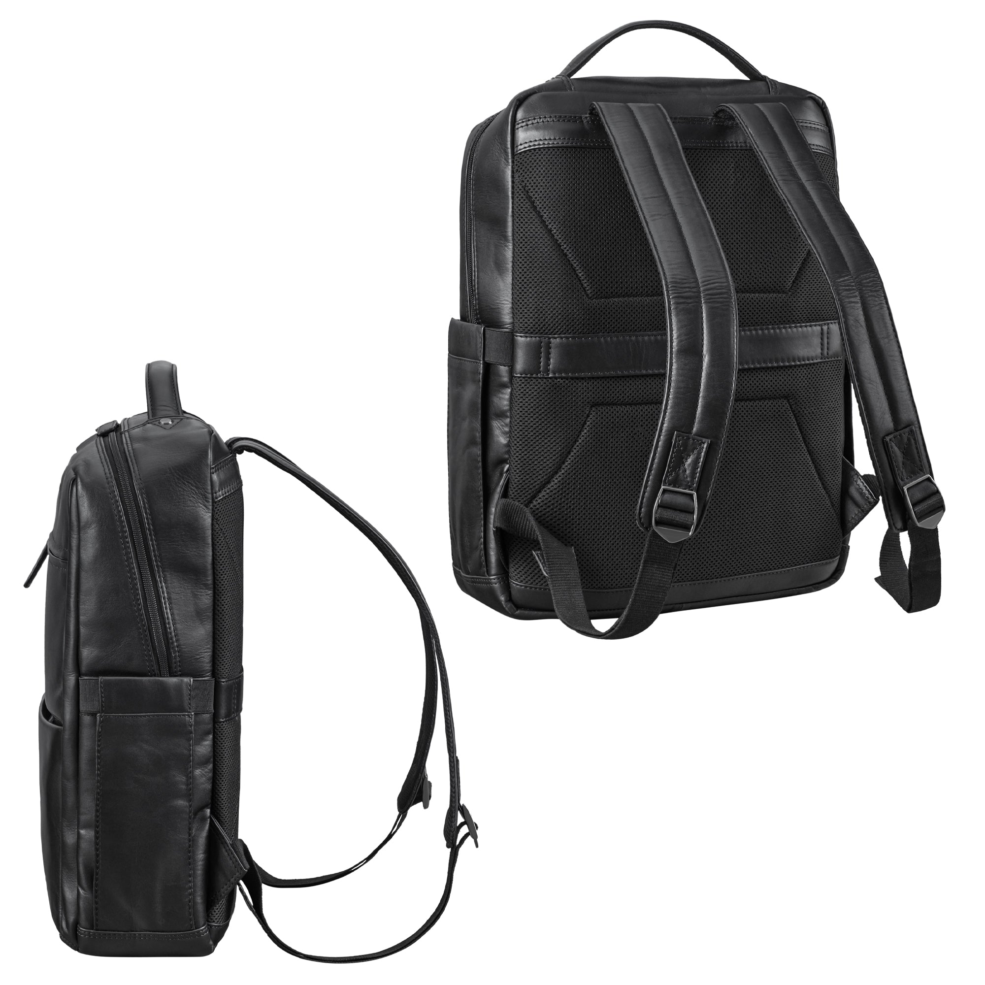 Leder Businessrucksack Herren schwarz