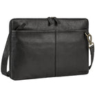 Schlanke Vintage Laptoptasche 15.6 Zoll Leder Schwarz mit abnehmbaren Schultergurt