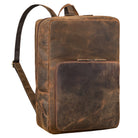 Buero Rucksack leder mit 17 zoll laptopfach Herren gross braun