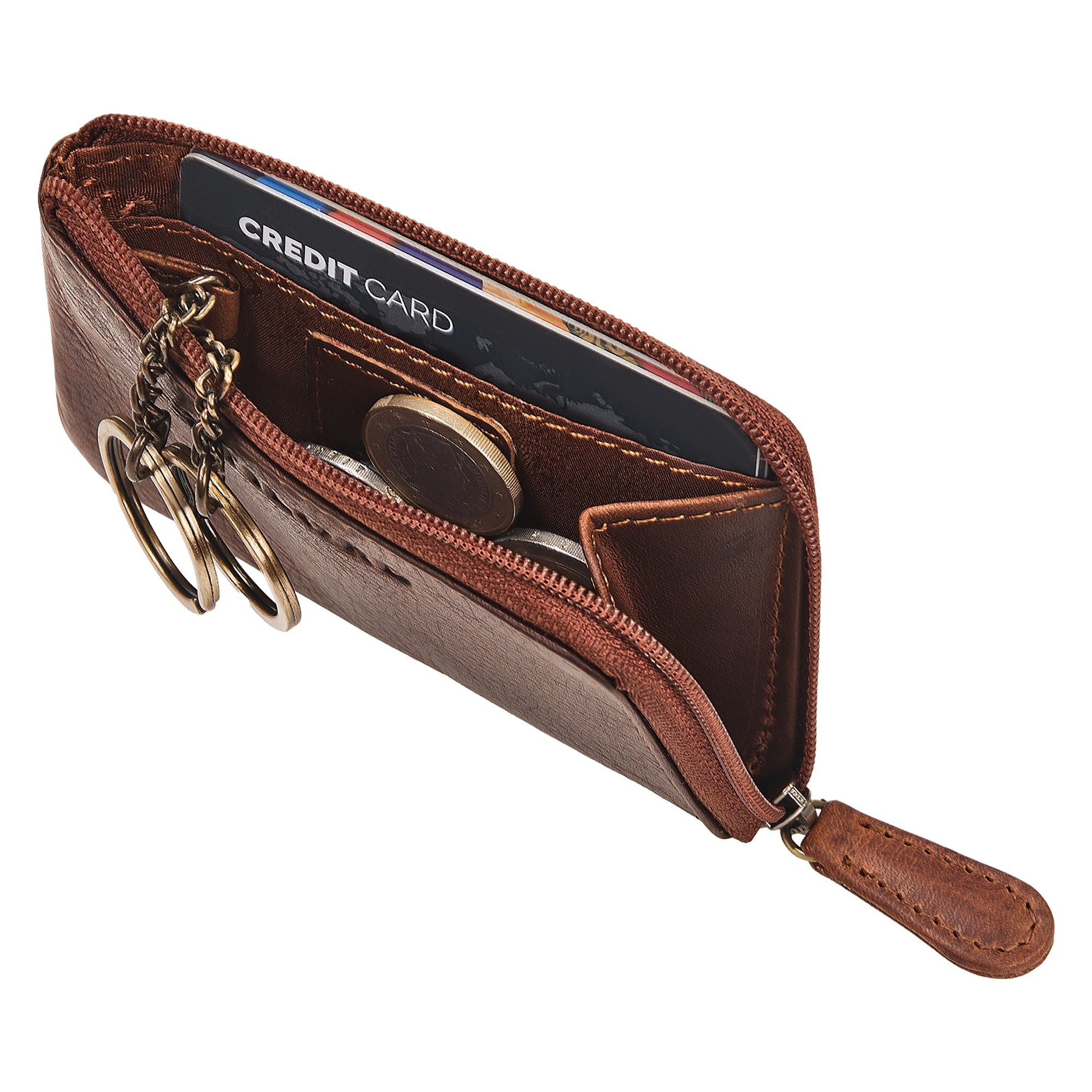 cognac schlüsseltasche leder herren