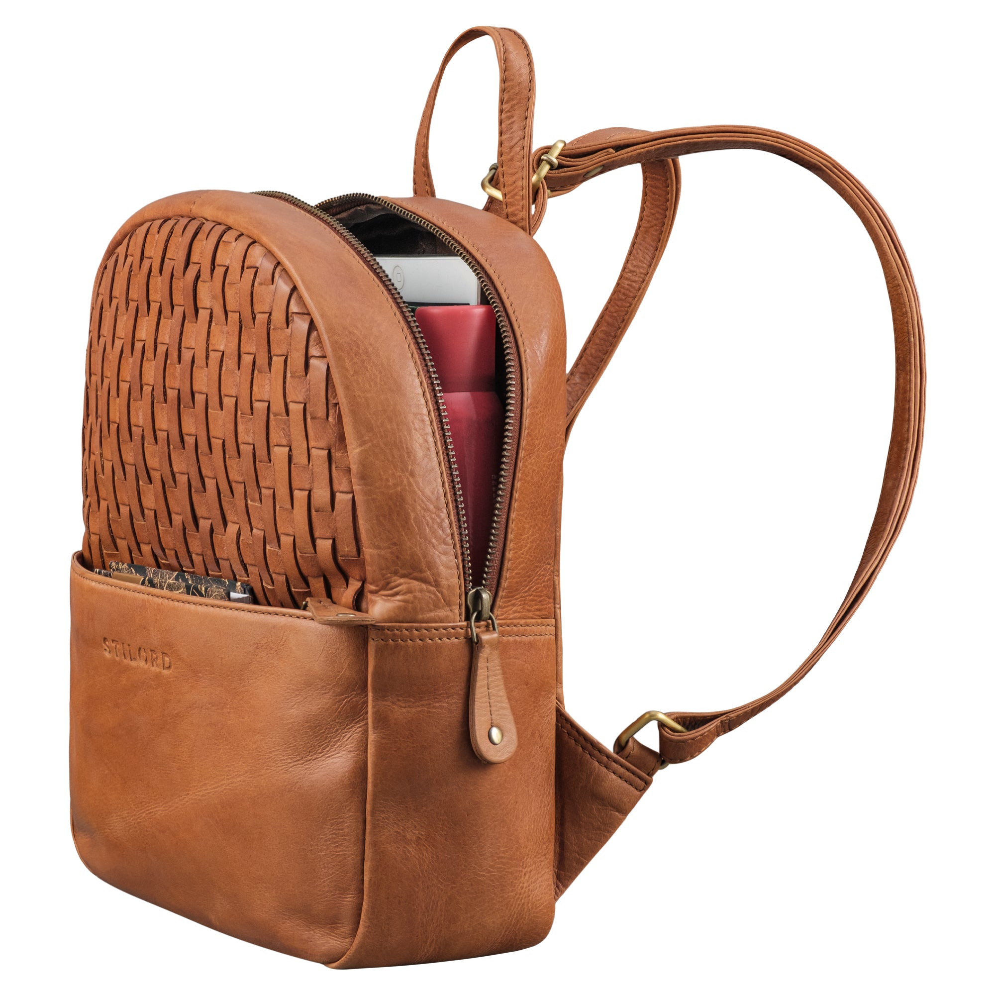 Leder Shopping Rucksack Damen