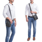 Robuste schwarze Herrenledertasche