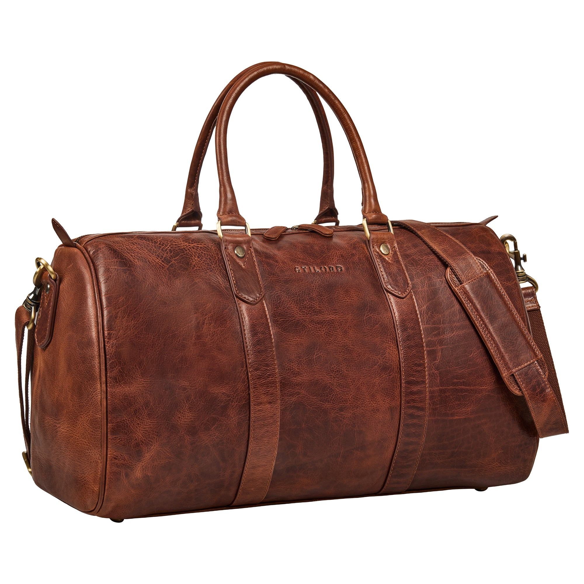 damen leder weekender herren cognac